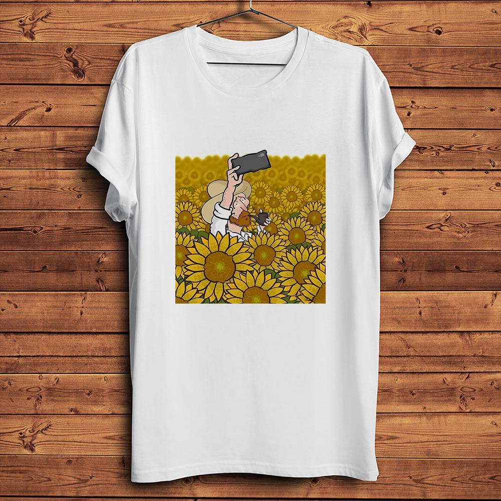 Vincent Van Gogh Immersed Himself in The Sunflower SeaFunny Artistic TShirtUnisex Casual TshirtNoCrack Breathable Print