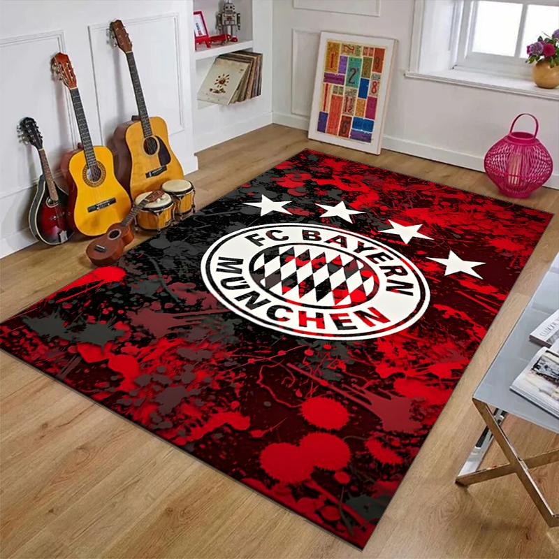 Bayern Football Polyester Carpet, Soft Indoor Mat for Office Chair, Living Room, Computer Desk - Decorative Home Office Rug Design