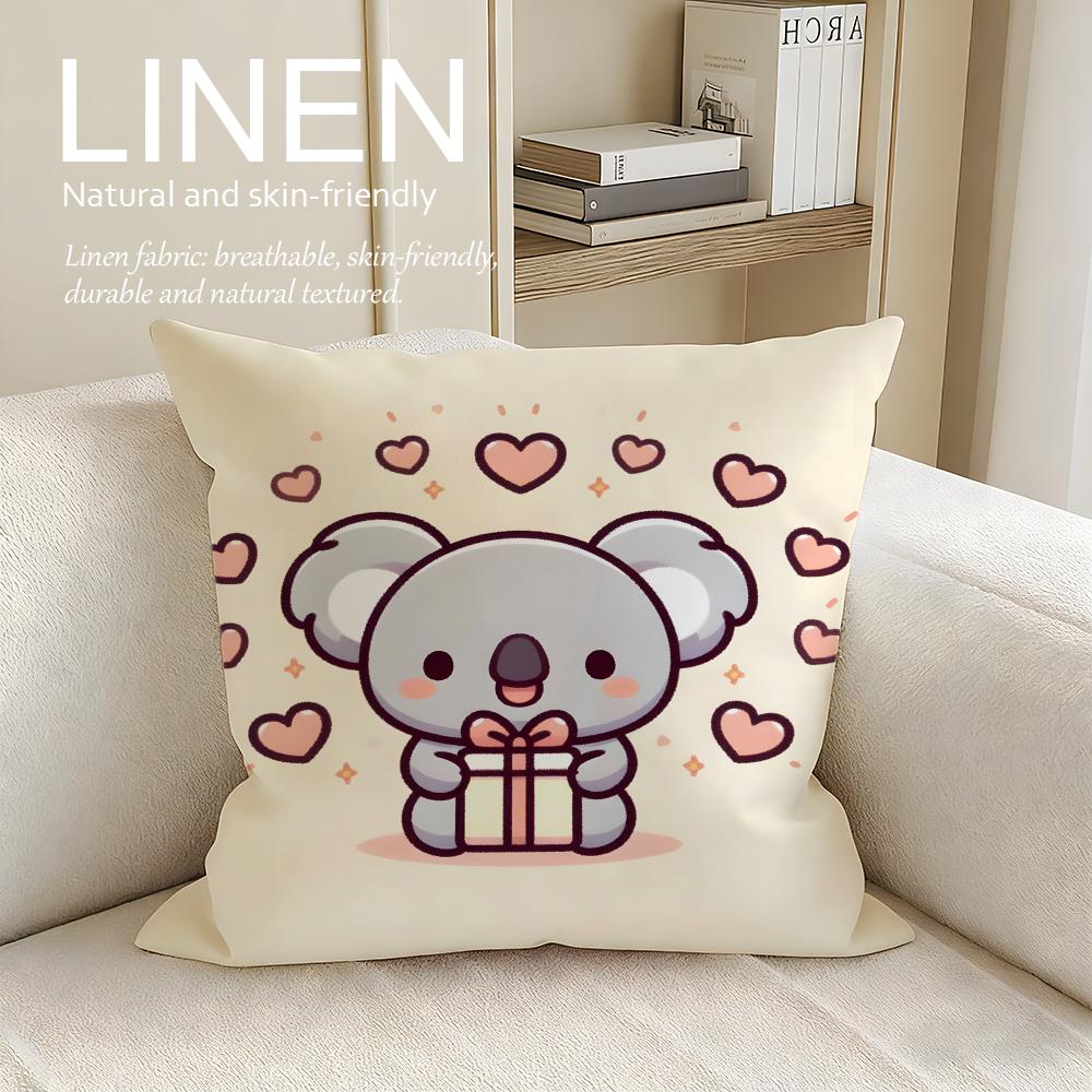 Cute Baby Koala Cushion Cover Pillowcase Set Pcs x x Breathable Washable Sofa Cushion Cover