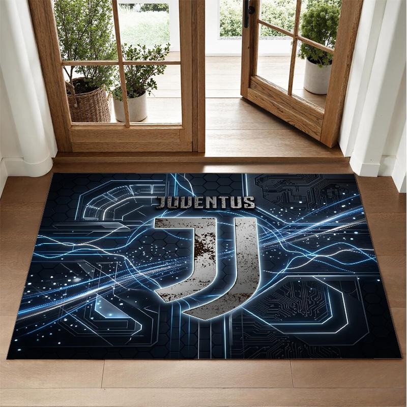 Juventus FC Design Crystal Velvet Rug Soft Decorative Mat for Bedroom Entrance