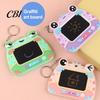 Reusable Writing Pad Mini Drawing Board Keychain for Kids, Cartoon Frog with Key Ring, Hanging Doodle Sketch School Bag LCD Tablet Pendant