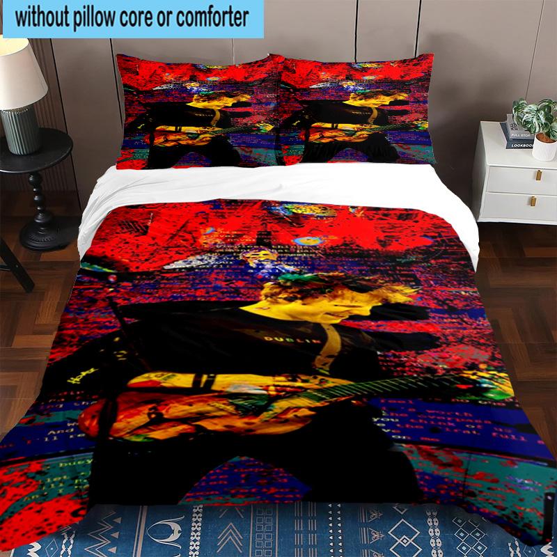 3PCS Ed music Guitar 3pcs Bedding,Including 3PCS Duvet Cover And 2pcs Pillowcases Perfect for Christmas,Ideal for Bedroom, Dormitory