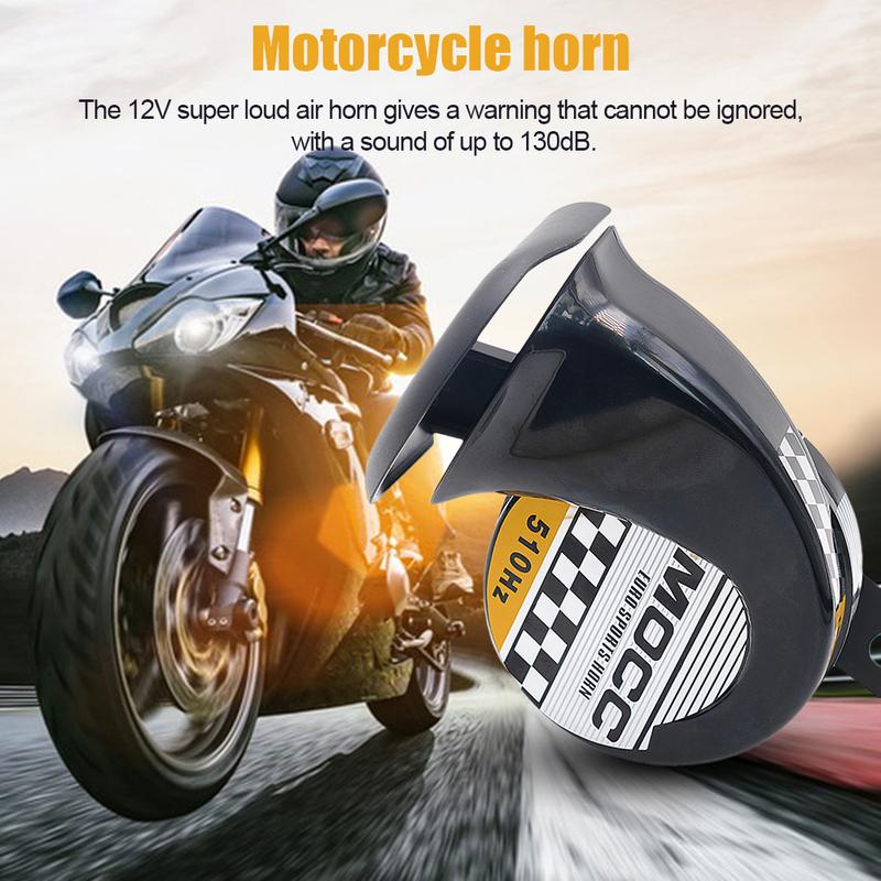 12V Snail Air Horn Loud Universal Motorcycel Horn 130dB 510hz Air Motorcycle Horn for Motorcycle Car for Motorbike Truck Vehicle