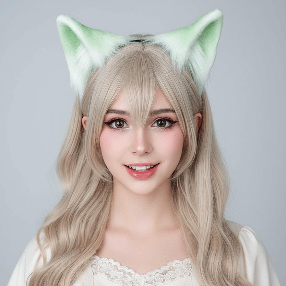 Fluffy Realistic Texture Faux Fur Cat Ears Flexible Handmade Animal Headband  Anime Cosplay