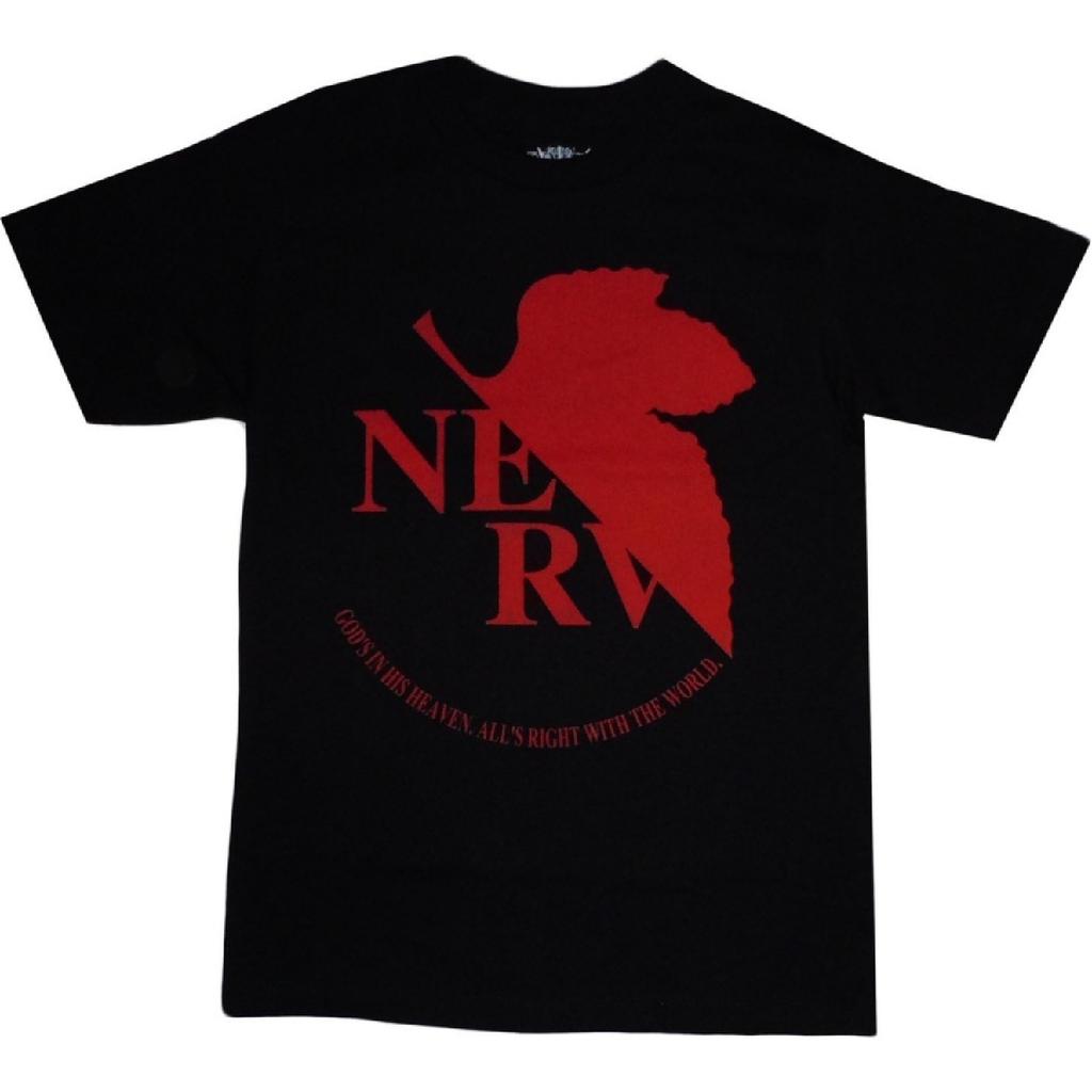 Неон Genesis Evangelion_ Черная футболка с логотипом NERV, для взрослых