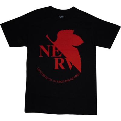 Неон Genesis Evangelion_ Черная футболка с логотипом NERV, для взрослых