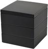 Jubako Box, 3-ярусный, Квадратный, 6,0 дюймов, Черный, БЕЗ МАРКИРОВКИ