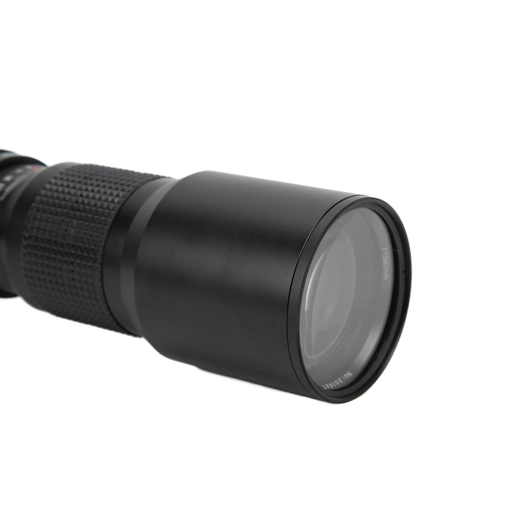 Manual Telephoto All Metal Multilayer Coating Manual Telephoto Lens Compact with UV Lens Filter for Bird Watching Sports Game Hunting F8‑F32 Lens,