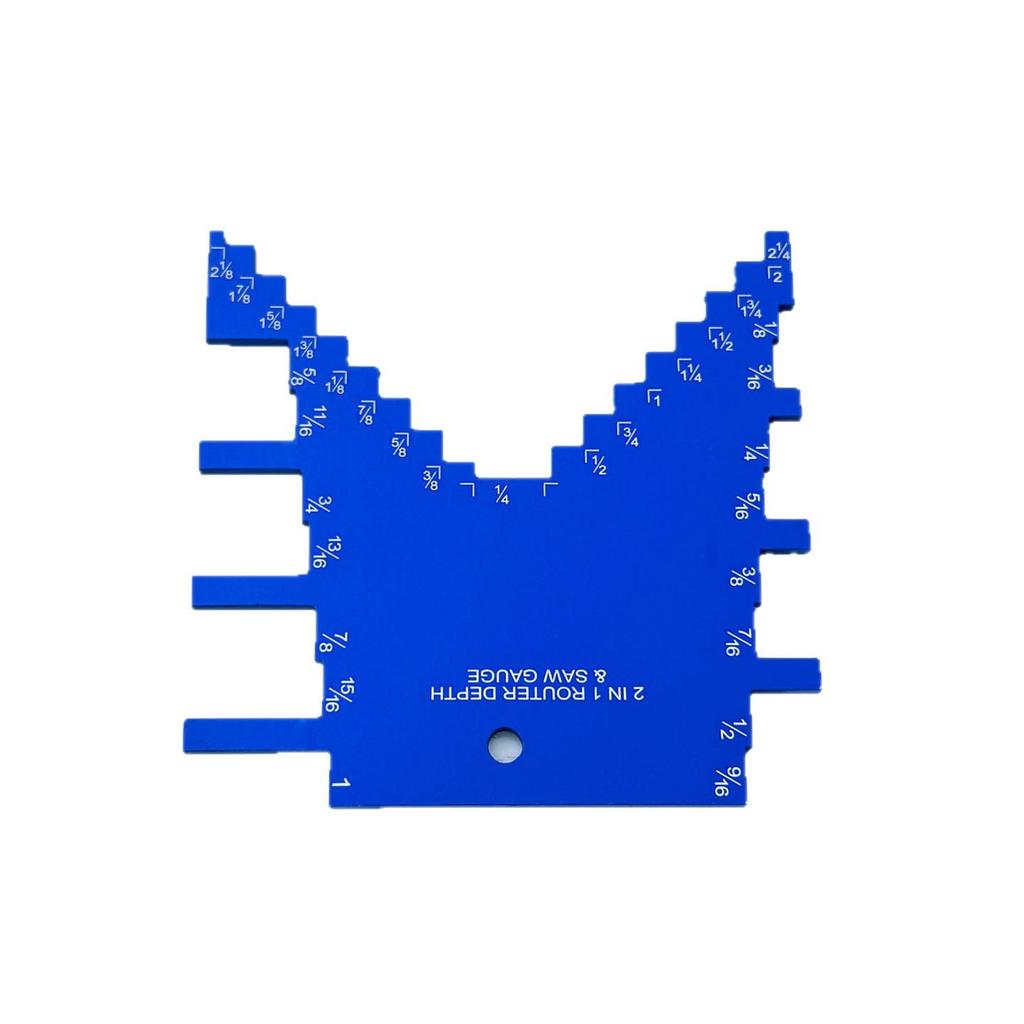 Aluminum Alloy Woodworking Ruler & Height Gauge, Imperial Mortise Card, Two-in-One for Engraving & Circular Saw Machines