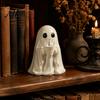 Whimsical Ghost Figurines for Halloween Cute Figurine, Resin Tabletop Ornament with Black Cat And Decorative Figures Shelves Coffee Cup Decor