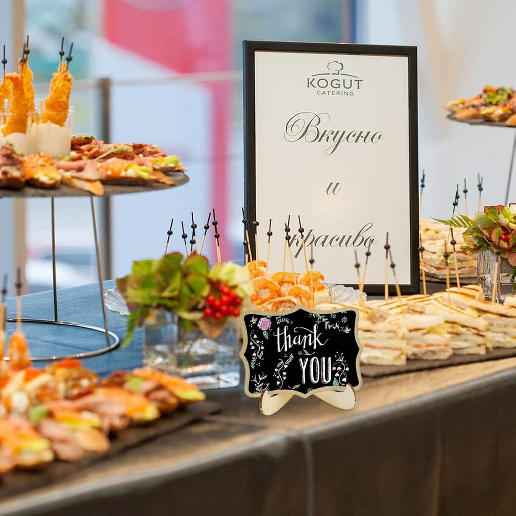 Chalkboard Signs,Small Chalkboard Labels with Easel Stand,Wooden Blackboard for Table Numbers,Wedding Signs,Place Cards and Event Decoration