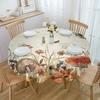 Fall Mushroom Flower Butterfly Dragonfly Round Tablecloth Waterproof Table Cover For Wedding Party Decoration Dining Table Cover