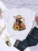 Western Cowboy Hat Boot Style Unisexs TShirt Fashionable Casual Short Sleeved Daily Street Round Neck T Shirts Unisex Clothes