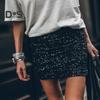 Женская мини-юбка с блестящими пайетками, плиссированная, с высокой талией, на молнии, эластичная, облегающая, А-силуэта, мягкая, дышащая, короткая юбка для клуба и вечеринок