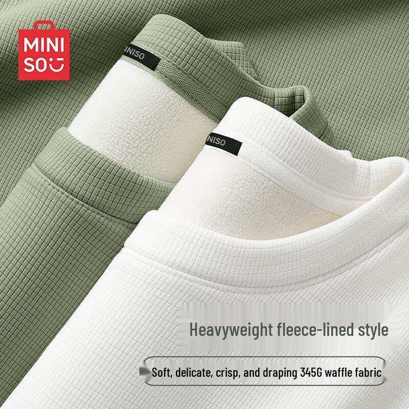 MINISO Мужская термофутболка с длинным рукавом и вафельной вязкой