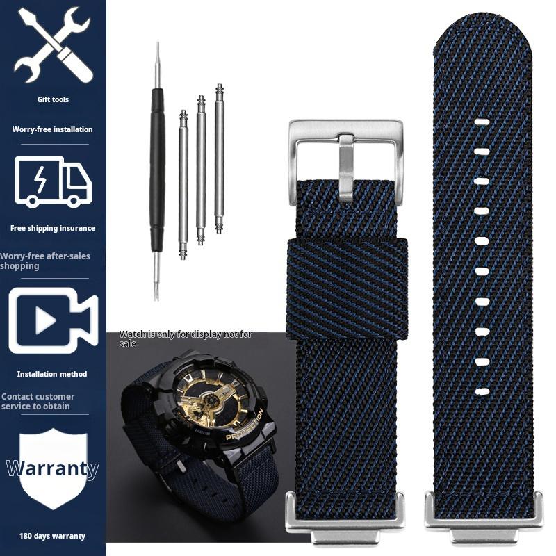 16-мм нейлоновый ремешок для Casio DW5600 GWM5610 GA110 GA2100 GA-700 Мужские наручные часы для активного отдыха Модифицированный металлический адаптер Аксессуары