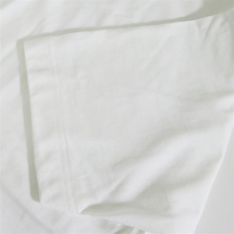 NEW YORK LOS ANGELES Повседневный универсальный свободный топ из хлопка с круглым вырезом и короткими рукавами