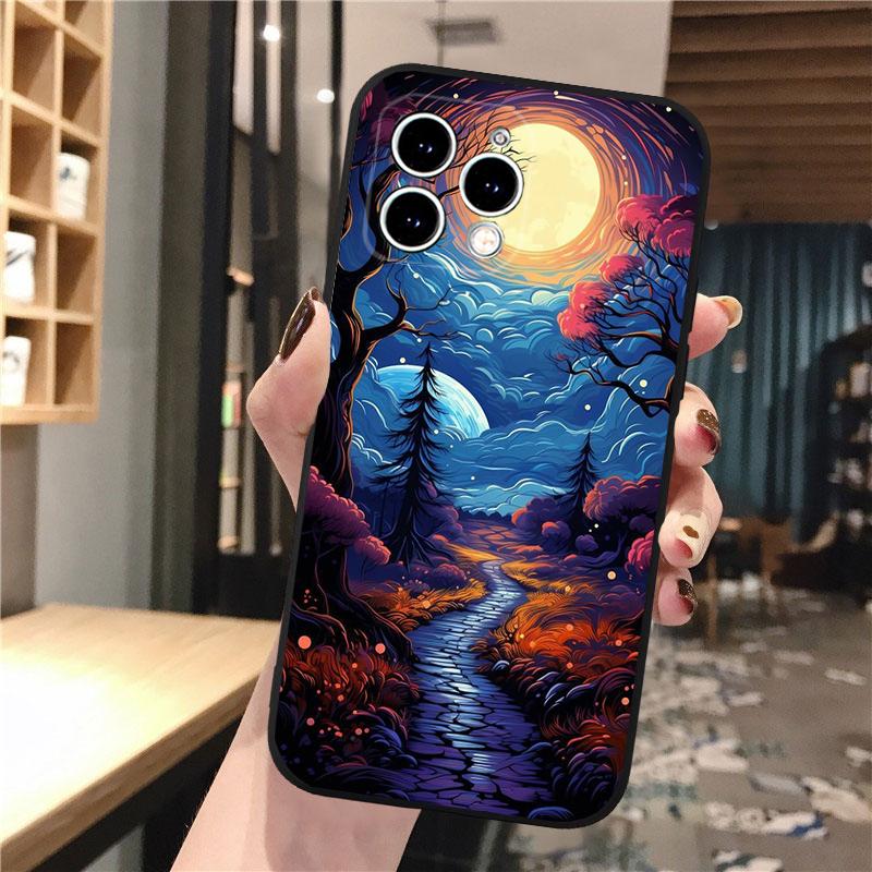 Чехол для телефона с изображением лунного ночного пейзажа для iPhone 15 14 Pro Max 13 12 11 Pro Max XSMax XR 12 13 mini 14 Plus Shell
