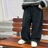 Детские плотные брюки прямого кроя на флисовой подкладке, зимние теплые повседневные брюки