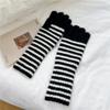 Striped Knitted Scarf Women'S Autumn And Winter Thickened Warm Student Ins Fashion Trend Scarf Gloves
