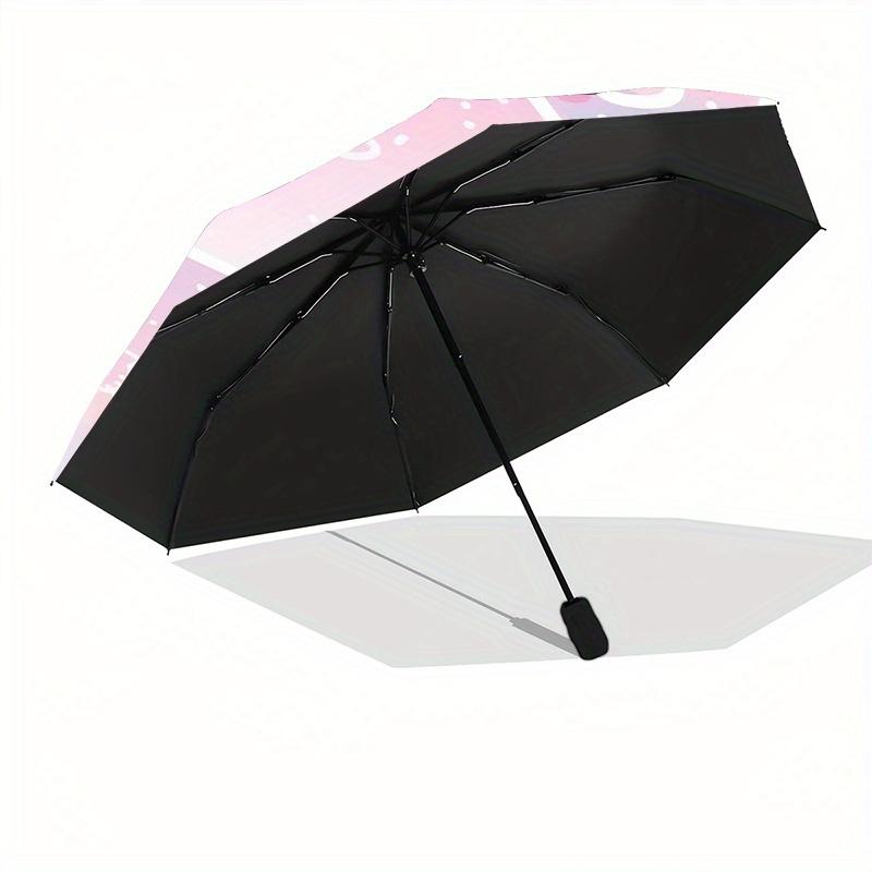 50th Anniversary Hello Kitty Durable Cartoon Folding Umbrella, Portable 3-Fold Compact Umbrella for Men and Women, Suitable for Travel or Daily Use.Y0