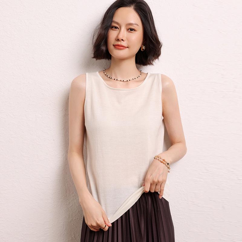 Women's 100% Pure Cashmere One-Shoulder Spaghetti Strap Vest – New Fine Gauge Knit for Autumn/Winter