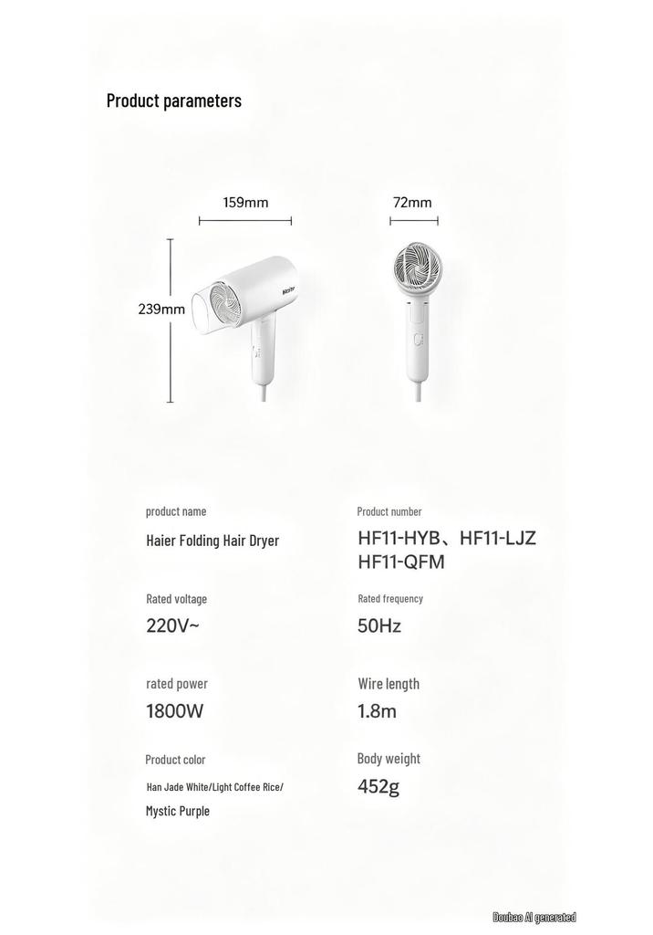 Haier Ионизирующий фен и плойка для бытового использования