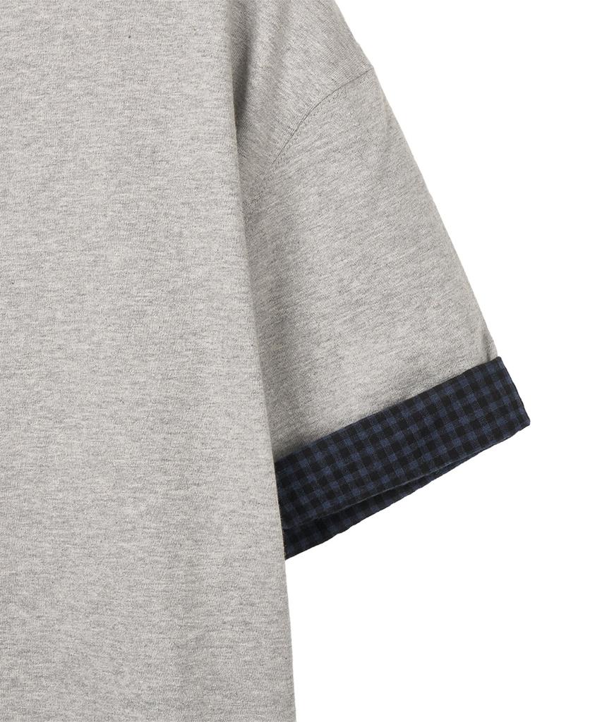 Футболка-henley Dandel Dd Check с закатывающимися рукавами и воротником-стойкой (серый)