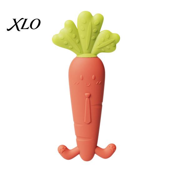 Newborn Teething Essentials Baby Silicone Carrot Teether, Food-Grade BPA-Free Chew Toy for 3-6 Gum Massage Tool Months, Soothing Massager, Boil-Safe
