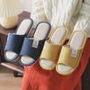 Women's Non-Slip Linen Slippers for All Seasons - Sweat-Absorbent Indoor Floor Cotton Linen Slippers for Couples