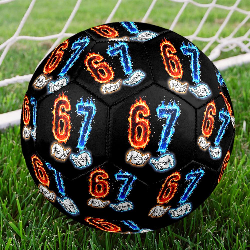 1pc Fire Ice Numbers Size 5 Soccer Ball Professional Match Training Football Indoor &Outdoor Sports Ball Lightweight Durable c6571