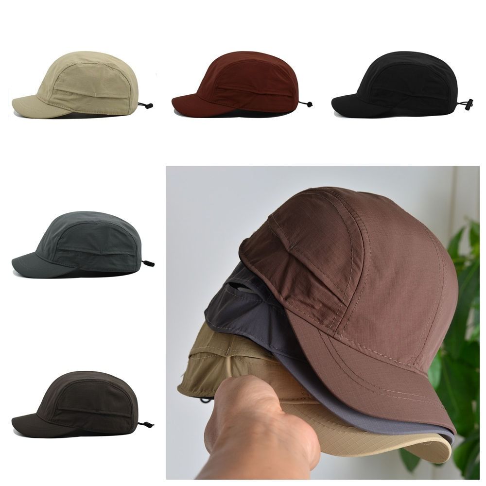 Japanese Style Short Brim Baseball Cap Nylon Peaked Cap Versatile Sun Hat Men