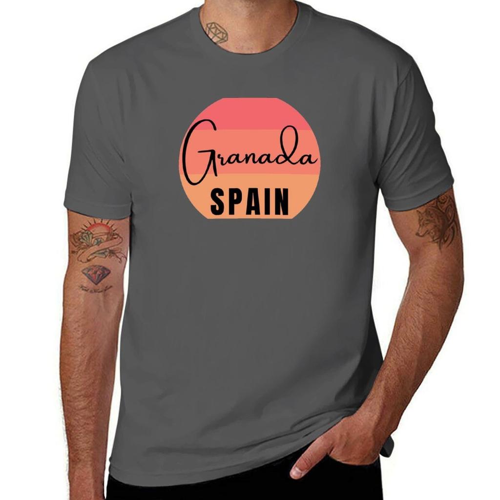 Granada Spain Retro TShirt Plus Size Outdoor Casual Top