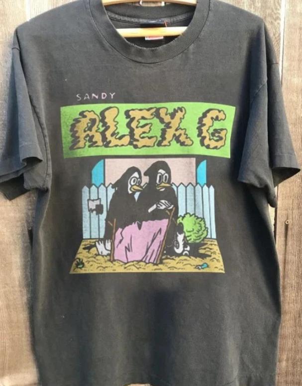 Футболка Alex G Независимый исполнитель Редкий дизайн Угольно-серый Унисекс Стиль Подходит для всех сезонов