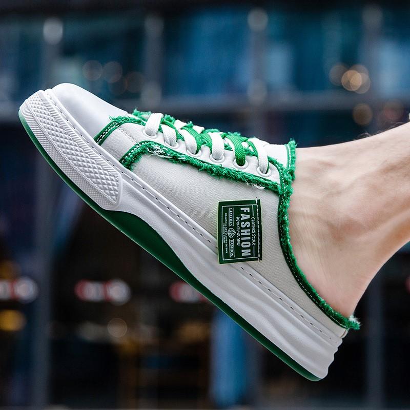 Fashion Summer New Men's Shoes Cool Canvas Slippers Men's Fashion Trend Canvas Thick Soled Breathable Sneakers Slippers Shoes D276