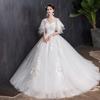 Elegant French Lace Wedding Dress 2026 V-Neck Long Sleeve High Waist Maternity-Friendly Slim Fit Bridal Gown Petite Brides