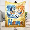 Bluey's Soccer Adventure Personalized Name Blanket Gift Customizable Blanket Durable Comfort Perfect for Nap Bedding Office Office Chair