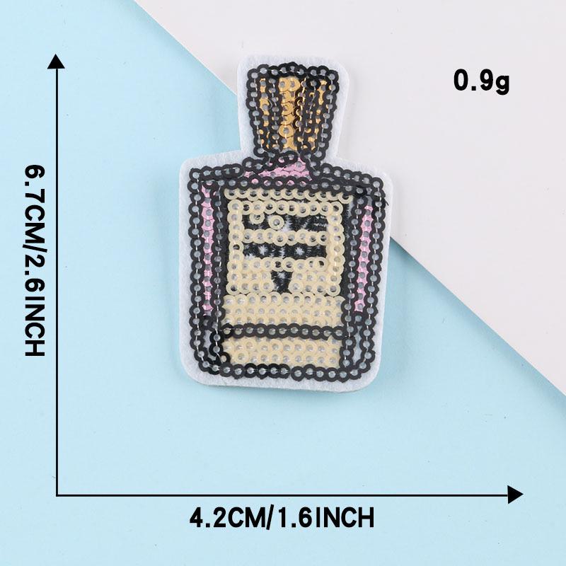 Этикетка из ткани с вышивкой бисером и пайетками Duoku для самостоятельной нашивки на одежду