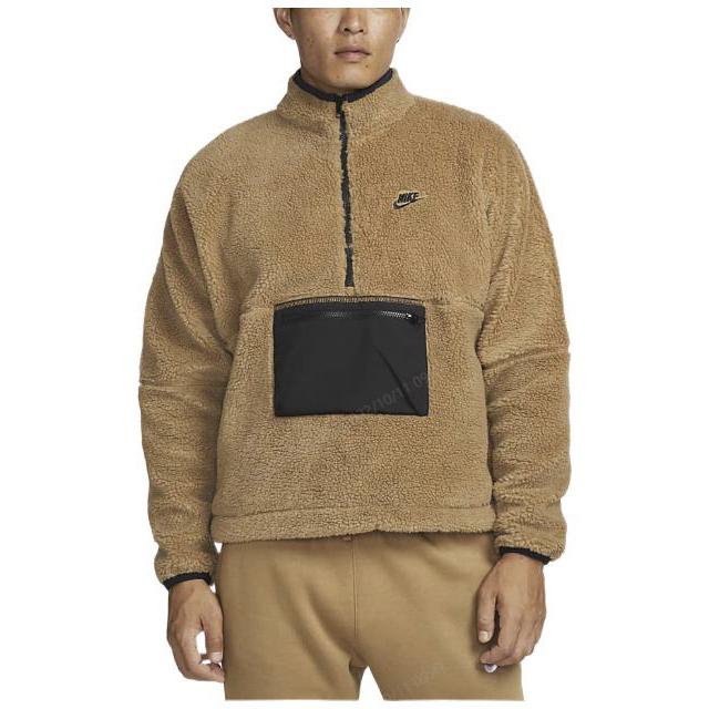 Nike Однотонная мужская куртка на молнии с воротником-стойкой и вышитым логотипом темно-ископаемого коричневого цвета DQ4881-258