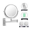 Wall-Mounted Double-Sided Telescopic LED Makeup Mirror