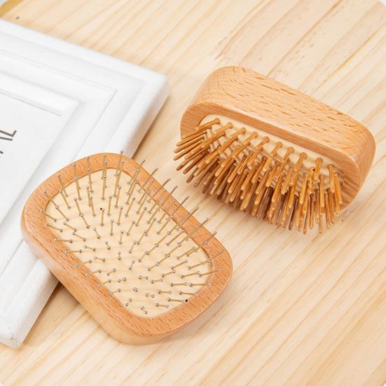 Массажная щетка для волос с бамбуковыми/стальными иглами, портативная для мужчин и женщин, прямоугольная деревянная расческа для распутывания волос, парикмахерский инструмент