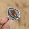 Natural Sunstone Gemstone Multi Stone Adjustable Ring 925 Sterling Silver