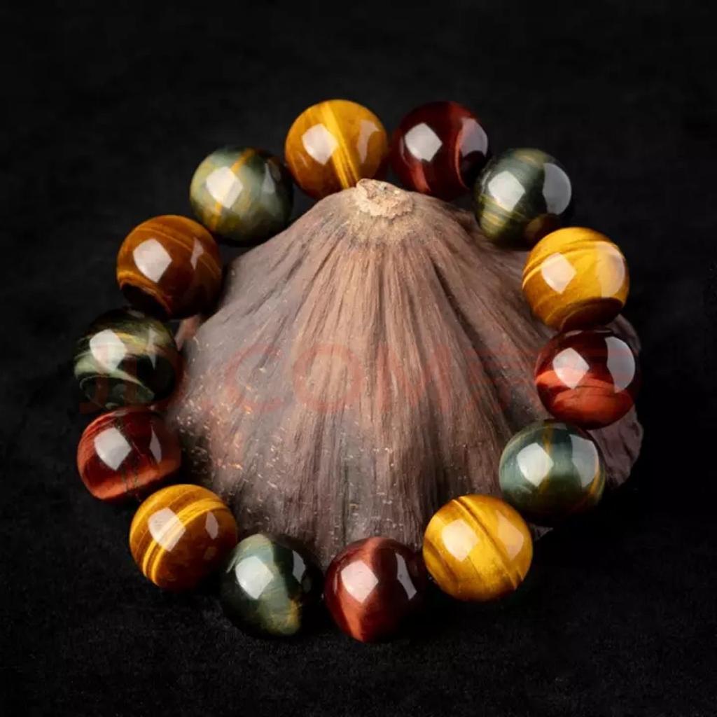 8-14mm Genuine Color Tiger Eye Hand String Tiger Natural Stone Bracelet Mens for Jewelry Making Design Gifts For Boy Friend
