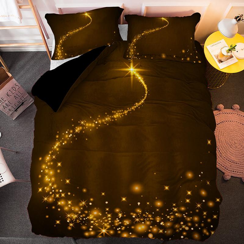 Пододеяльник с изображением метеорита и звезд, комплект постельного белья, ночное небо, сияющие звезды, покрывало для детей и подростков, для взрослых, полиэстер, пододеяльник размера King Size