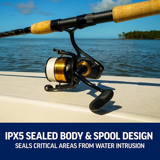 PENN Spinfisher VII 4500 Saltwater Spinning Reel, Right/Left Handle Position, IPX5 Sealed, HT-100 Fr