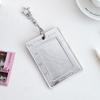 MINKYS Cute PU leather Silver 3 inch Kpop Photocard Holder Photo Card Bus Card Holder Bag Pendant Back To School Stationery