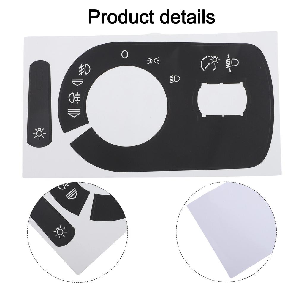 Light Switch Repair Sticker Car Switch Sticker Black Overlay Button Replacement