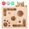 Интерактивная игрушка для кошек Деревянная когтеточка-пазл Обогащающая коробка с шариком с колокольчиком и наждачной бумагой внутри Подарок Уход за когтями кошек Пазл-коробка