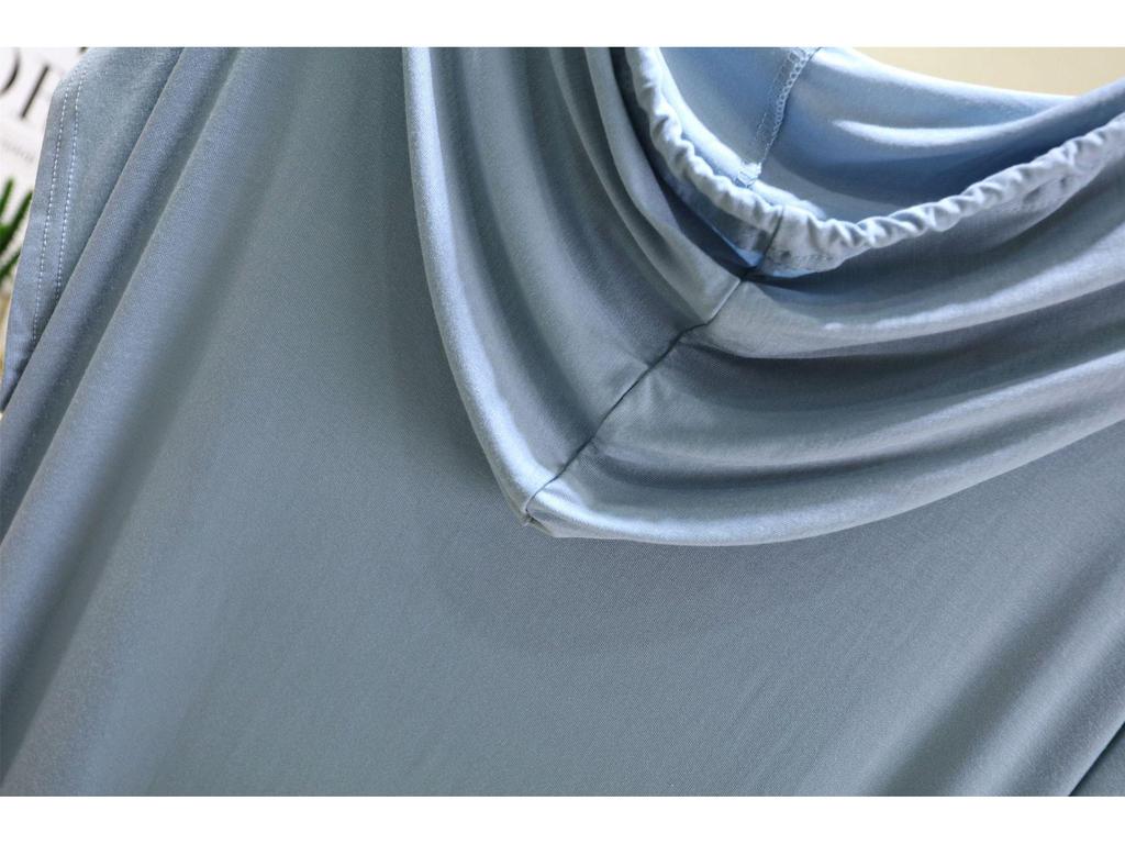 Женская футболка с капюшоном из модала с коротким рукавом для защиты от солнца - Весна/Лето, Большой размер, Слим-фит, Повседневный свободный крой