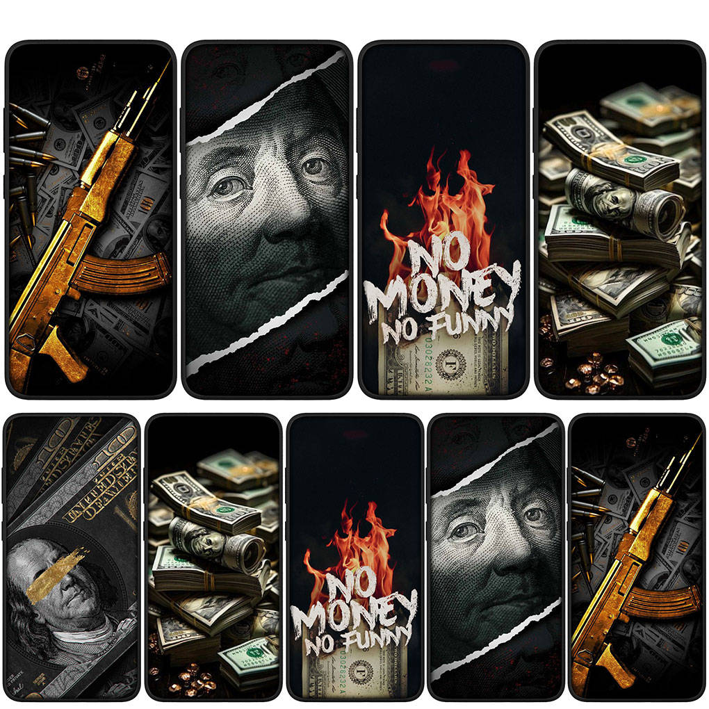 For Samsung Galaxy S24 S23 iPhone 16 15 14 Xiaomi Redmi Note 13 12 11 10 8 Plus 9 Pro Max X XR 14C Phone Case Money 100 Dollars Art OPPO Huawei Cover
